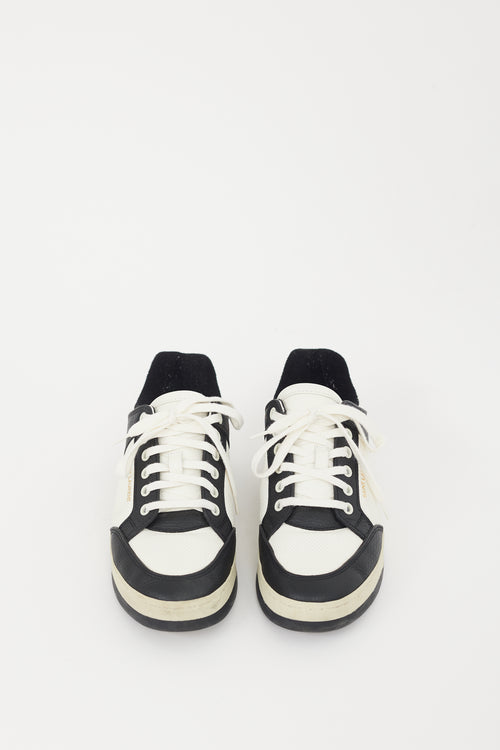 Saint Laurent White & Black Leather SL61 Perforated Sneaker