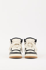 Saint Laurent White & Black Leather SL/80 High Top Sneaker