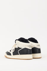 Saint Laurent White & Black Leather SL/80 High Top Sneaker