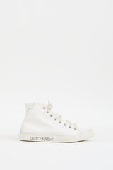 Saint Laurent White Canvas Malibu High Top Sneaker