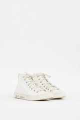 Saint Laurent White Canvas Malibu High Top Sneaker