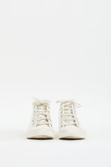 Saint Laurent White Canvas Malibu High Top Sneaker