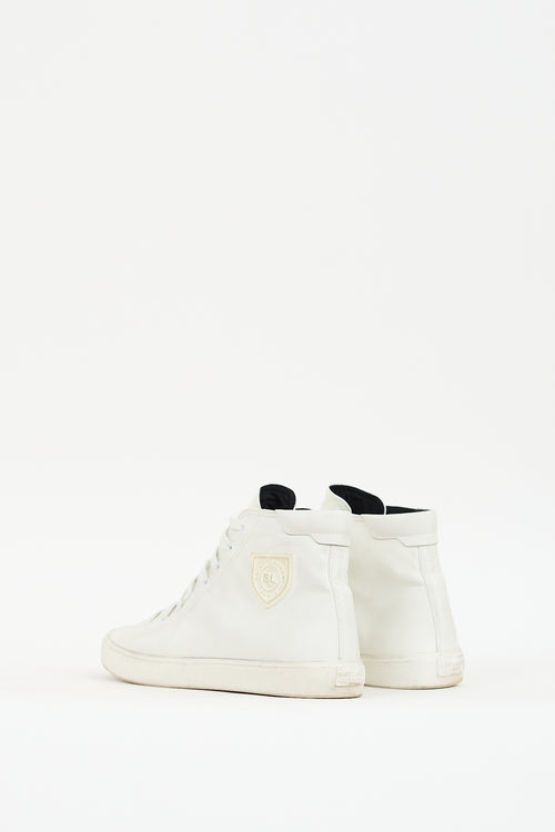 Saint Laurent White Leather Bedford Patch Sneaker