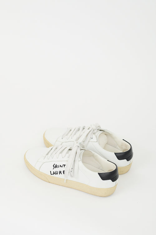 Saint Laurent White Leather Court Classic Sneaker