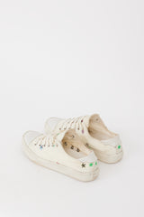 Saint Laurent White & Multicolour Canvas Printed Sneaker