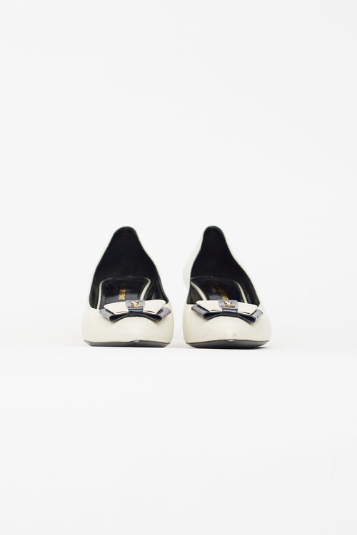 Saint Laurent Cream & Black Pointed Toe Heel