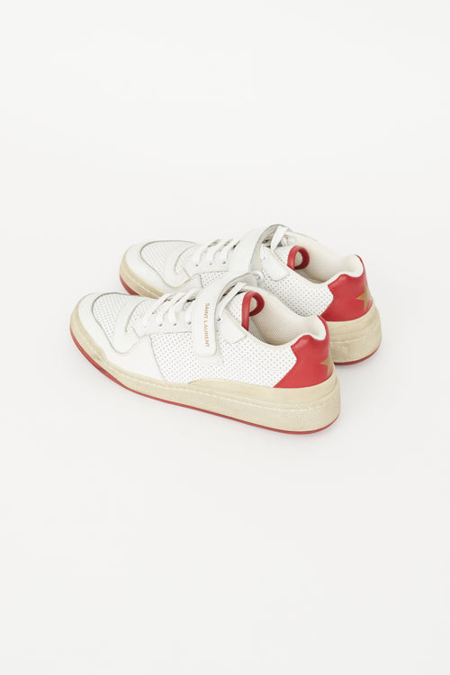 Saint Laurent White & Red SL24 Low Sneaker