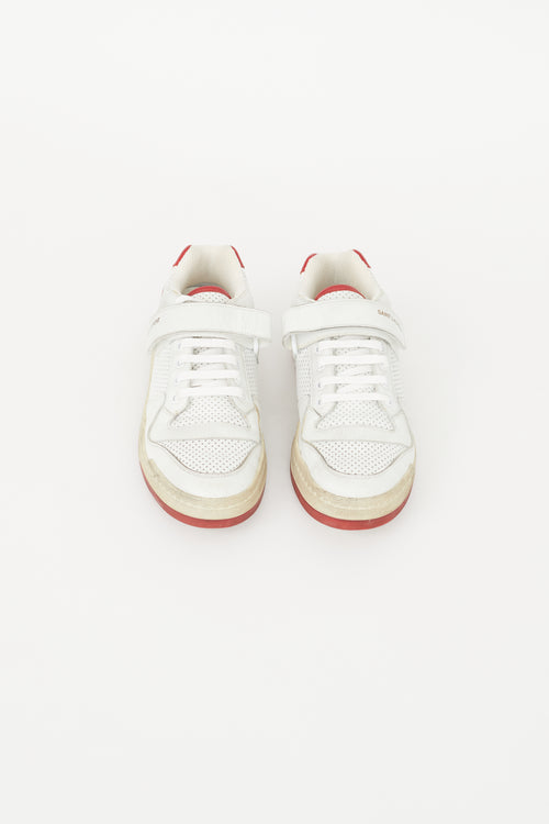 Saint Laurent White & Red SL24 Low Sneaker
