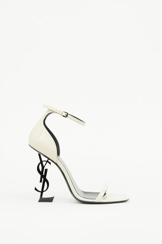 Saint Laurent White & Black Opyum Pump