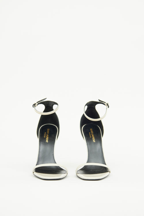 Saint Laurent White & Black Opyum Pump