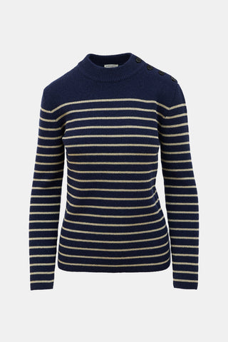 Saint Laurent Wool Metallic Striped Sweater