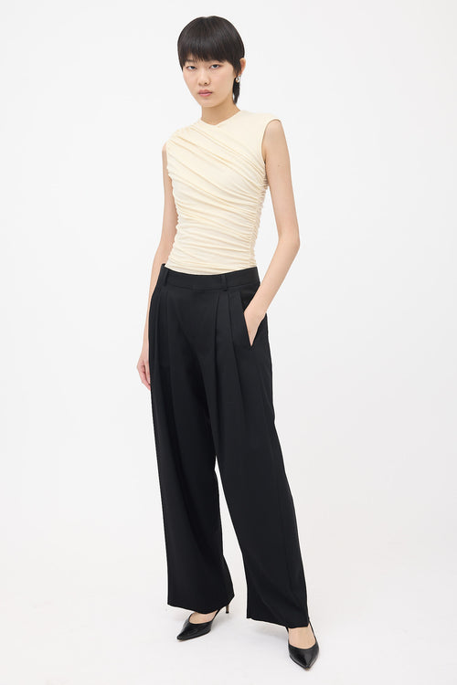 Saint Laurent Wool Pleated Trousers