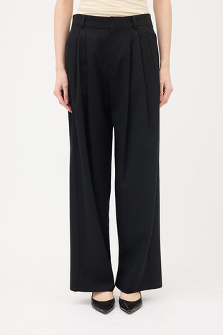 Saint Laurent Wool Pleated Trousers