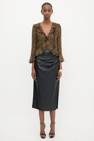 Saint Laurent Wool Sheer Printed Blouse