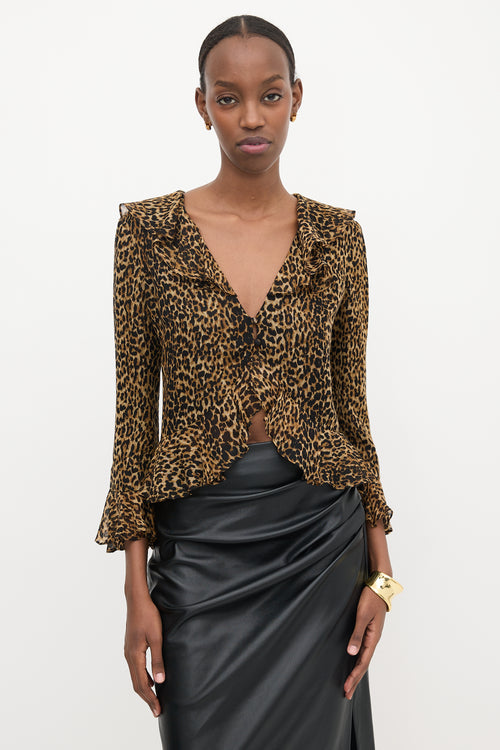 Saint Laurent Wool Sheer Printed Blouse