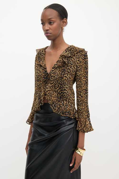 Saint Laurent Wool Sheer Printed Blouse