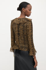 Saint Laurent Wool Sheer Printed Blouse