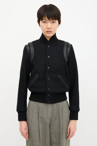 Saint Laurent Wool Teddy Bomber Jacket