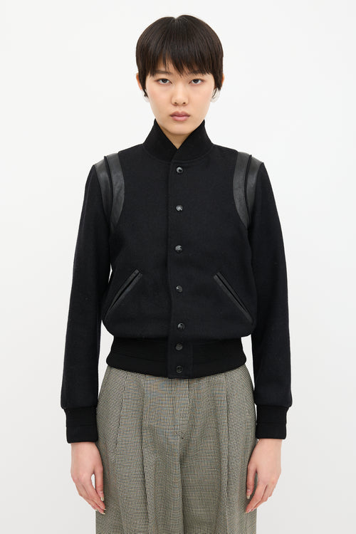 Saint Laurent Wool Teddy Bomber Jacket