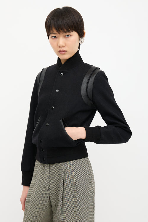 Saint Laurent Wool Teddy Bomber Jacket