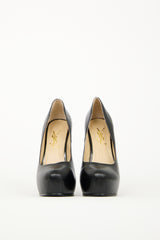 Saint Laurent Black Leather Tribtoo Platform Pump