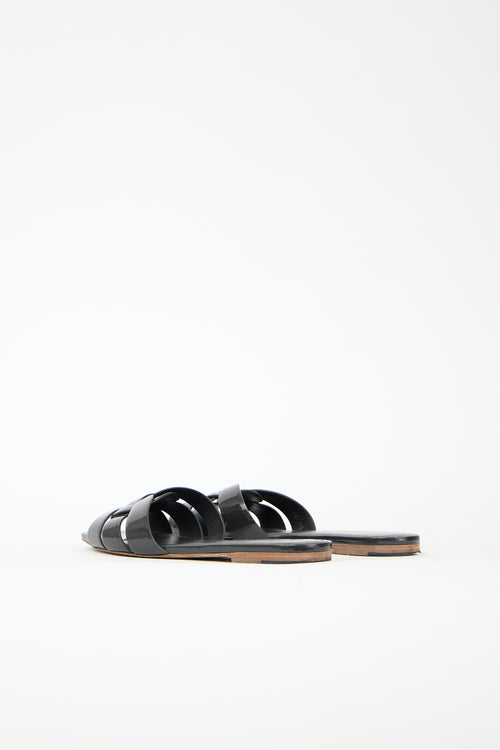 Saint Laurent Patent Leather Tribute Slide
