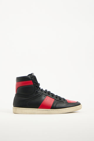 Saint Laurent Black & Red Leather SL10H Sneaker