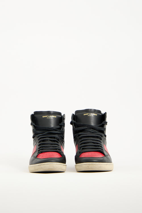 Saint Laurent Black & Red Leather SL10H Sneaker