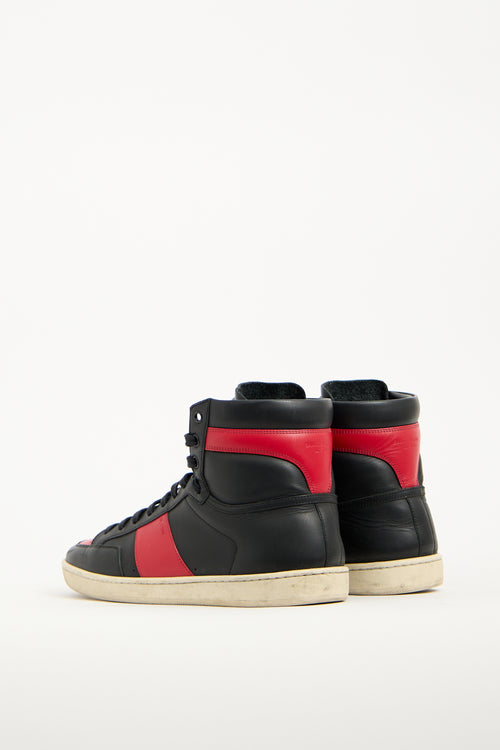 Saint Laurent Black & Red Leather SL10H Sneaker