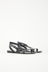 Saint Laurent Leather Cassandre Sandal