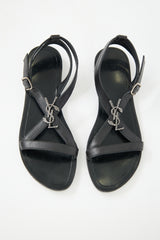 Saint Laurent Leather Cassandre Sandal