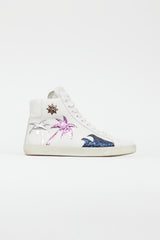 Saint Laurent White & Multi SL/06 Signature Palm Sequin Sneaker