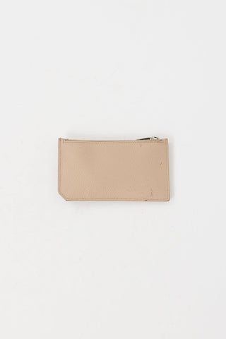 Saint Laurent Beige Leather Fragment Cardholder