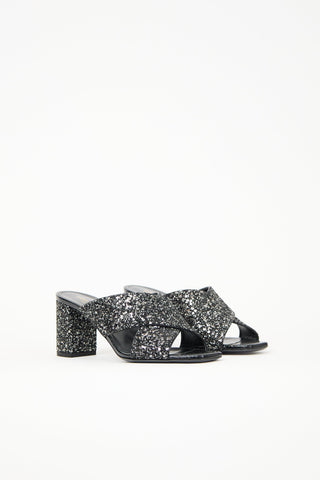 Leather & Glitter Lou Lou Mule