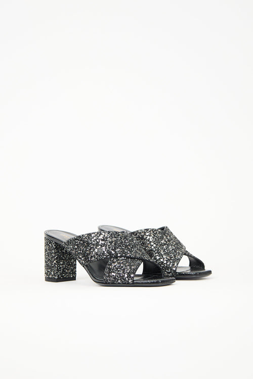 Leather & Glitter Lou Lou Mule