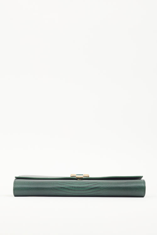 Saint Laurent Green Leather Y-Ligne Clutch