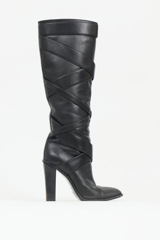 Saint Laurent Leather Strapped Boot