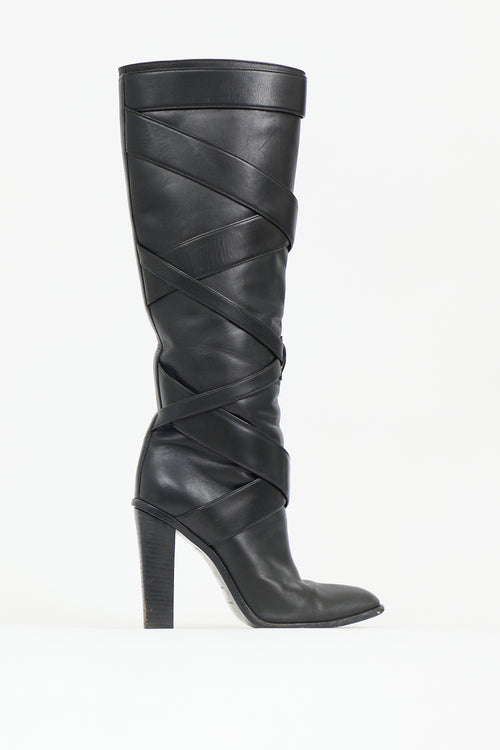 Saint Laurent Leather Strapped Boot