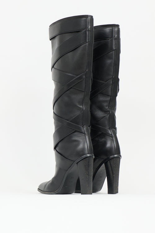 Saint Laurent Leather Strapped Boot