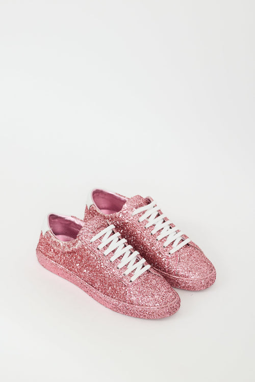 Saint Laurent Pink Glitter Andy Sneaker