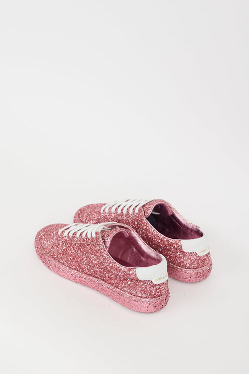 Saint Laurent Pink Glitter Andy Sneaker