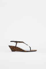 Saint Laurent Printed Cassandre Wedge Sandal