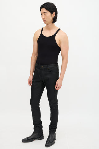 Saint Laurent Waxed D02 Skinny Jeans