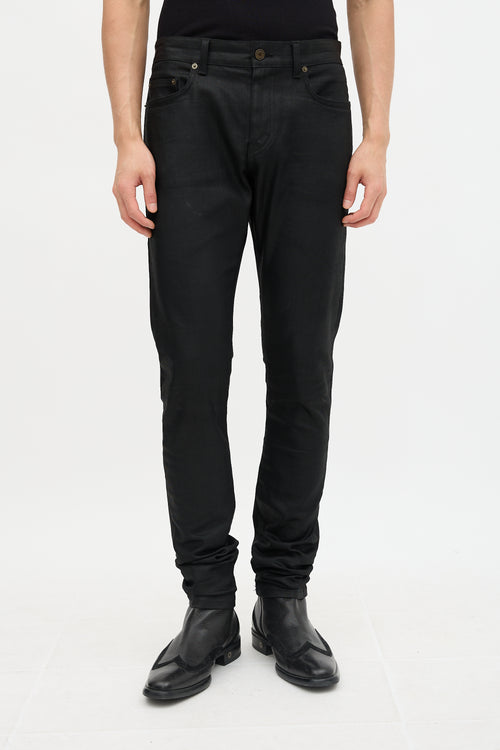Saint Laurent Waxed D02 Skinny Jeans