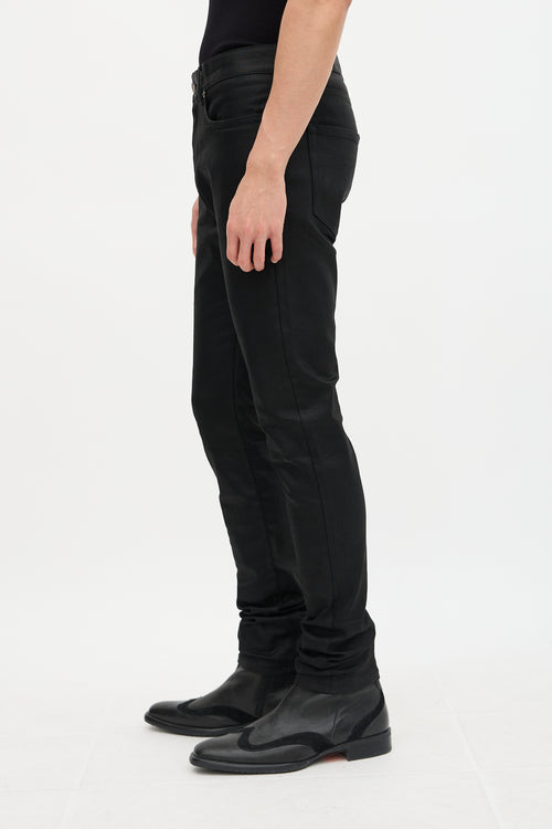 Saint Laurent Waxed D02 Skinny Jeans