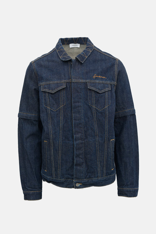 Saintwoods Denim Zip Off Sleeve Jacket