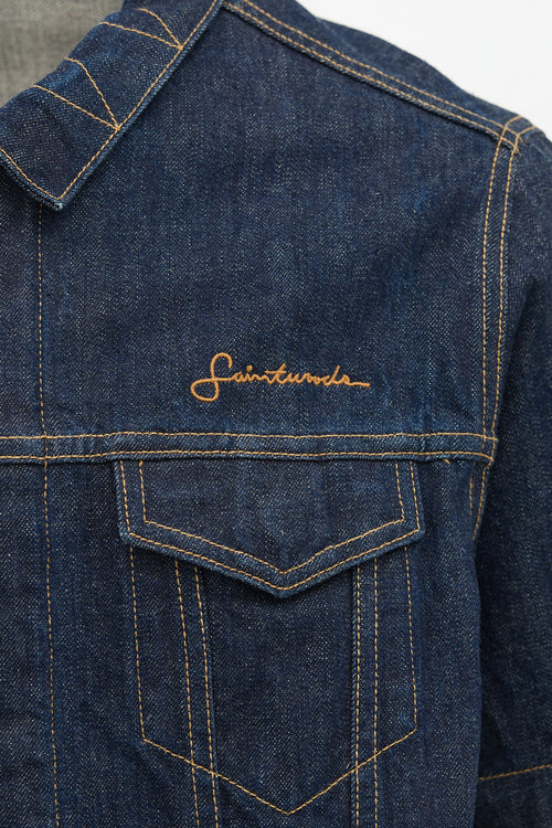 Saintwoods Denim Zip Off Sleeve Jacket
