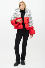 Saks Potts Red & White Mono Puffer Jacket