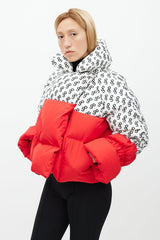 Saks Potts Red & White Mono Puffer Jacket