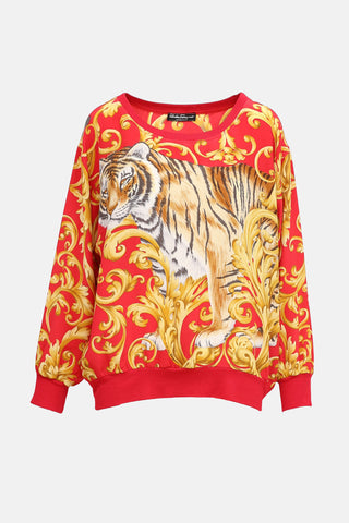 C. 1970s Printed Longsleeve Top